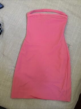 DSQUARED2 Strapless Pink Bodycon Mini Dress